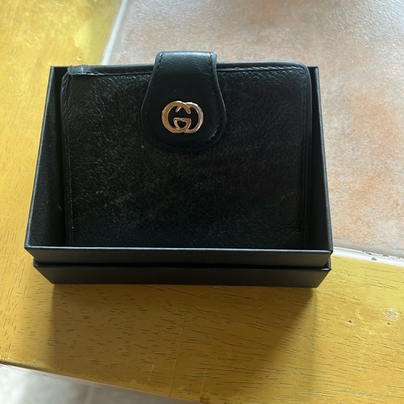 Sold-Gucci kiss lock wallet black leather gold hardware. Vintage SR 035 904 0902 - Picture 2 of 15